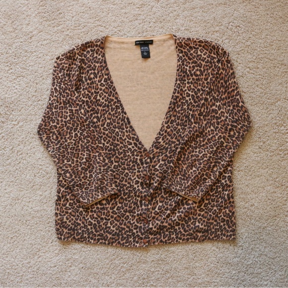 Leopard Printed Button Front Cardigan - Picture 1 of 4